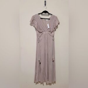 Baltic Born Jennifer Deep V Maxi Dress - small, sand